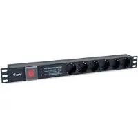 Equip Stromverteilungseinheit (Rack - einbaufähig) - mit Überspannungsschutz - Wechselstrom 220-240 V - 3500 Watt - Eingabe, Eingang power CEE 7/7 - Ausgangsanschlüsse: 6 (DIN 49440)