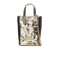 Secret Pon Pon Handyhülle für Damen, Metallic, mit Reißverschluss, Schultergurt und abnehmbarer Kette