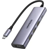 UGREEN 15596, Kabelgebunden, USB 3.2 Gen 1 (3.1 Gen 1) Type-A + Type-C, 100 W, Aluminium, 5 Gbit/s, USB