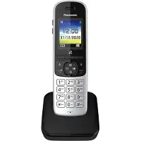 Panasonic KX-TGH710, DECT-Telefon, Kabelloses Mobilteil, Freisprecheinrichtung, 200 Eintragungen, Anrufer-Identifikation, Perleffekt, Silber