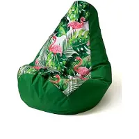 Go Gift Sako bag pouffe pear print green-flaming L 105 x 80 cm