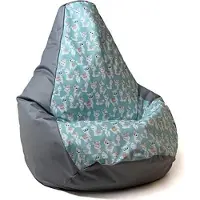 Go Gift Sako bag pouffe Pear print grey-lama L 105 x 80 cm