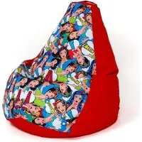 Go Gift Sako sack pouffe pear print red-women XL 130 x 90 cm