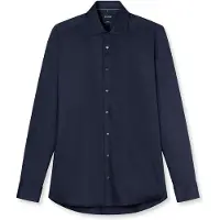 Olymp Businesshemd "Level Five body fit", Herren, Gr. 37, N-Gr, blau (kobalt), Web, Obermaterial: 97% Baumwolle, 3% Elastolefin, 2-Knopf-Manschette, Hemden Businesshemd, schlichtes Design