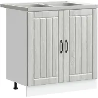 vidaXL Waschbecken-Unterschrank Lucca 2 stk. Graues Sonoma