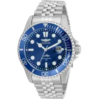 Invicta Pro Diver 30610 Herrenuhr - Quarzwerk - Edelstahl mit blauem Zifferblatt - 43 mm