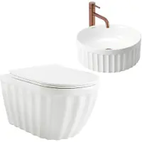 REA Set: Wandhängendes Wc + Aufsatzwaschbecken Duo White