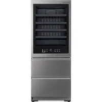 LG LSR200W, Weinkühler mit Kompressor, Freistehend, E, Innenbeleuchtung, Schwarz, Edelstahl