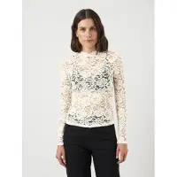 Y.A.S Y.a.s. Damen Tops & T-Shirts Yaslacey Ls Lace Top - Wit - Größe S