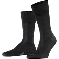 Falke Tiago Herren Socken, 47-48, Grau, Uni, Baumwolle
