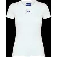 HUGO Slim-Fit T-Shirt aus gerippter Stretch-Baumwolle mit Logo Grösse S