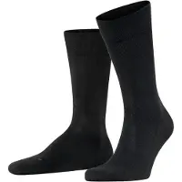 Falke Sensitive London Herren Socken, 43-46, Schwarz, Uni, Baumwolle