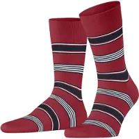 Falke Marina Stripe Herren Socken, 45-46, Rot, Streifen, Baumwolle