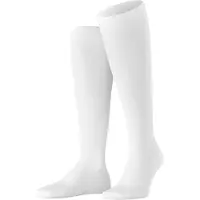 Falke Tiago Herren Kniestrümpfe, 43-44, Weiß, Uni, Baumwolle