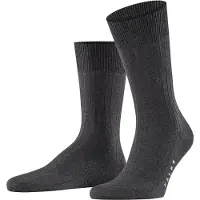 Falke Milano Herren Socken, 45-46, Grau, Uni, Baumwolle