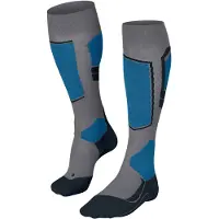 Falke SK4 Advanced Herren Ski Kniestrümpfe, 39-41, Grau, Wolle