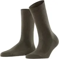Falke Family Damen Socken, 35-38, Grün, Uni, Baumwolle