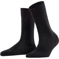 Falke Sensitive London Damen Socken, 39-42, Schwarz, Uni, Baumwolle