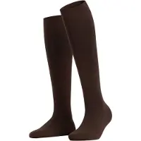 Falke Family Damen Kniestrümpfe, 39-42, Braun, Uni, Baumwolle
