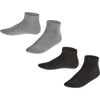 Falke Happy 2-Pack Kinder Sneakersocken, 35-38, Mehrfarbig, Uni, Baumwolle