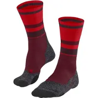 Falke TK2 Explore Compression Herren Wandersocken, 46-48, Rot, Streifen, Schurwolle
