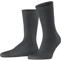 Falke Run Rib Crew Unisex Socken, 37-38, Grau, Rippe, Baumwolle