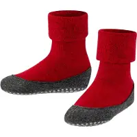 Falke Cosyshoe Minis Kinder Hausschuhe, 27-28, Rot, Uni, Schurwolle