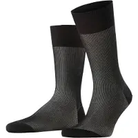 Falke Socken "Fine Shadow", Herren, Gr. 45-46, 3010, schwarz, mix, Obermaterial: 80% Baumwolle, 20% Polyamid, gestreift, Socken Socken, mit feiner, zweifarbiger Struktur, aus merzerisierter Baumwolle