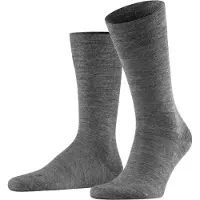 Falke Socken "Sensitive Berlin", Kinder, Gr. 43-46, grau (dunkelgrau (3070)), Obermaterial: 61% Schurwolle WV. 20% Baumwolle CO. 18% Polyamid PA. 1% Elasthan EL., glatt, Socken Socken