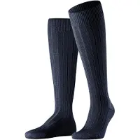 Falke Teppich im Schuh Herren Kniestrümpfe, 45-46, Blau, Uni, Schurwolle