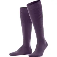 Falke Airport Herren Kniestrümpfe, 45-46, Blau, Uni, Schurwolle