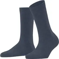 Falke Family Damen Socken, 35-38, Blau, Uni, Baumwolle