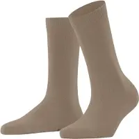 Falke Family Damen Socken, 35-38, Beige, Uni, Baumwolle