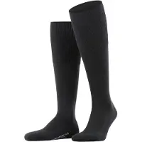 Falke Airport Plus Herren Kniestrümpfe, 45-46, Schwarz, Uni, Schurwolle