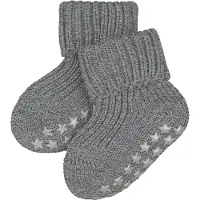 Falke Cotton Catspads Babys Haussocken, 80-92, Grau, Uni, Baumwolle