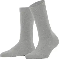 Falke Family Damen Socken, 39-42, Grau, Uni, Baumwolle