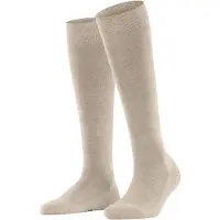 Falke Family Damen Kniestrümpfe, 35-38, Beige, Uni, Baumwolle