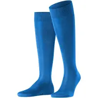 Falke Tiago Herren Kniestrümpfe, 43-44, Blau, Uni, Baumwolle