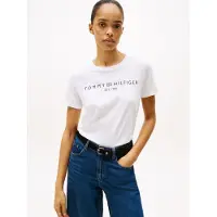Tommy Hilfiger Reg Corp Logo C-neck Optic White Größe: S | Hemden Outlet | Damen | Weiß