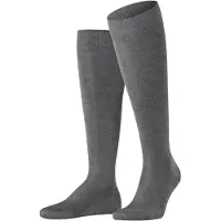Falke Tiago Herren Kniestrümpfe, 47-48, Grau, Uni, Baumwolle