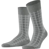 Falke Modern Tailor Herren Socken, 39-42, Grau, Kariert, Baumwolle