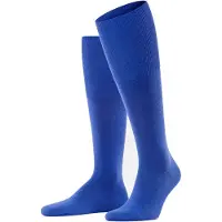 Falke Airport Herren Kniestrümpfe, 43-44, Blau, Uni, Schurwolle