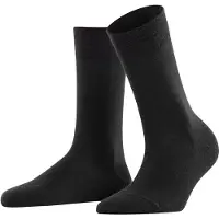 Falke Sensitive Berlin Damen Socken, 35-38, Schwarz, Uni, Schurwolle