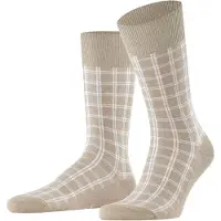 Falke Modern Tailor Herren Socken, 43-46, Beige, Kariert, Baumwolle