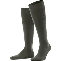 Falke Airport Herren Kniestrümpfe, 43-44, Grün, Uni, Schurwolle