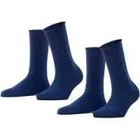 Falke Socken "Happy 2-Pack", Kinder, Gr. 35-38, blau (royal blau (6000)), Obermaterial: 80% Baumwolle CO. 18% Polyamid PA. 2% Elasthan EL., glatt, Socken Socken