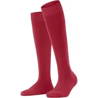 Falke ClimaWool Damen Kniestrümpfe, 41-42, Rot, Uni, Schurwolle