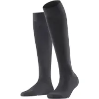 Falke Vitalizer Damen Kniestrümpfe, 37-38, Grau, Uni, Baumwolle
