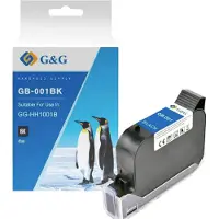 G&G Druckerpatrone GB-001BK Schwarz permanent, 42 ml, wasserfest, für Glas, Plastik, Metall & Stein