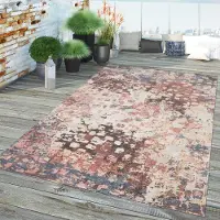 TT Home In-& Outdoor Teppich Küche Wohnzimmer Wetterfest Balkon Terrasse Modernes Vintage Design Abstrakt Größe 160x230 cm